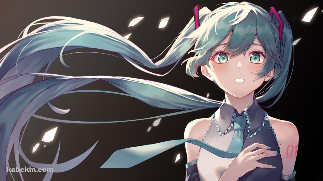 胸元に手をあてて驚いた表情の初音ミク / ボカロ / ボーカロイドの壁紙(1051px x 591px) 高画質 PC・デスクトップ用