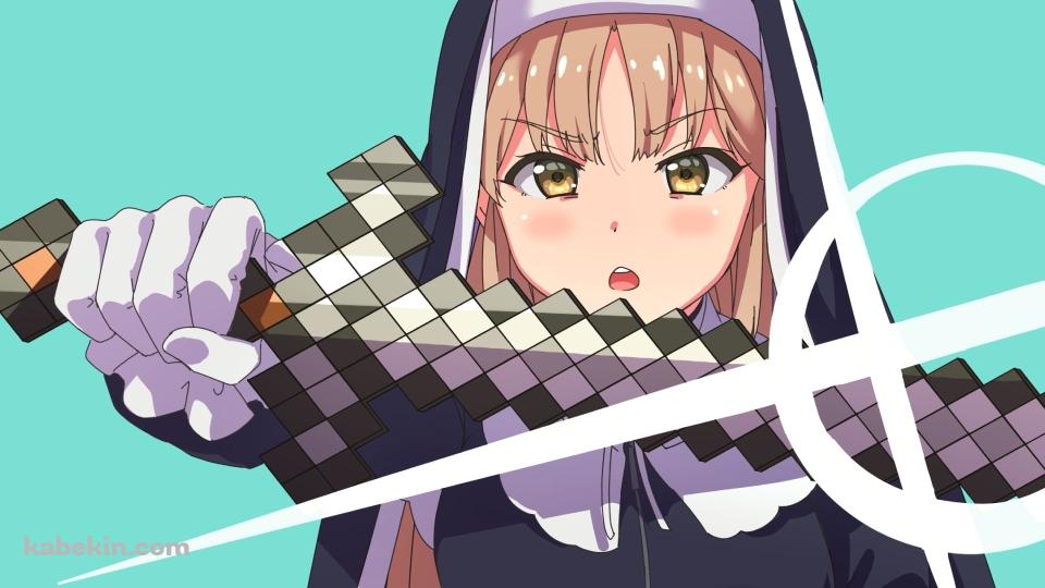マイクラの剣をかざす可愛いシスター・クレア / にじさんじ / バーチャルYouTuber / Vtuberの壁紙(960px x 540px) 高画質 PC・デスクトップ用
