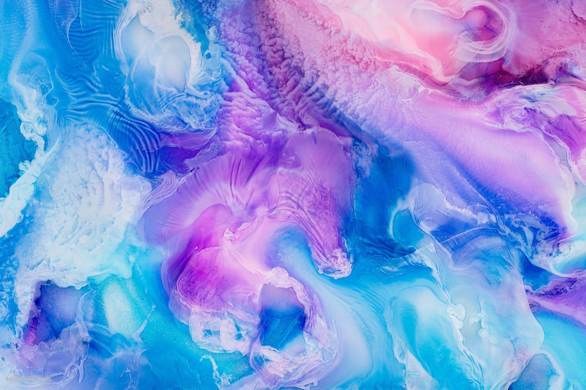 鮮やかな紫の水色の綺麗なインクのようなテクスチャー / Vivid purple light blue beautiful textureの壁紙(2000px x 1333px) 高画質 PC・デスクトップ用