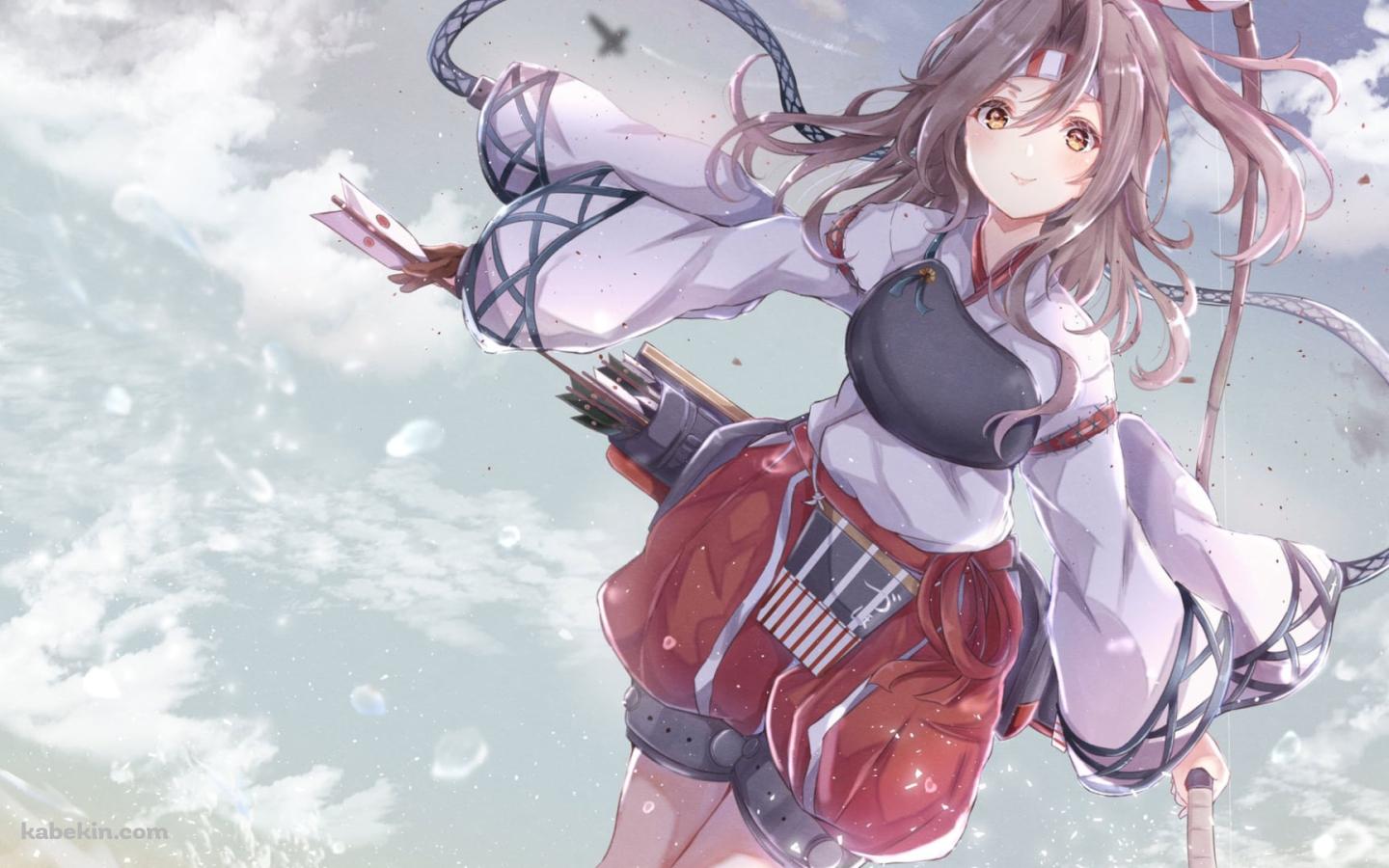 波打ち際で大きな弓を持つ可愛い瑞鳳 / 艦これ / 艦隊これくしょんの壁紙(1440px x 900px) 高画質 PC・デスクトップ用