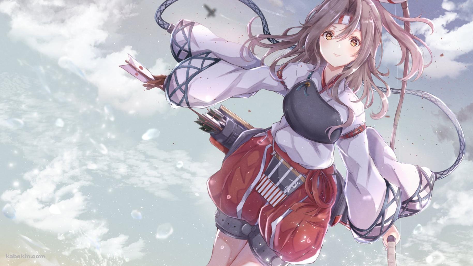 波打ち際で大きな弓を持つ可愛い瑞鳳 / 艦これ / 艦隊これくしょんの壁紙(1829px x 1029px) 高画質 PC・デスクトップ用