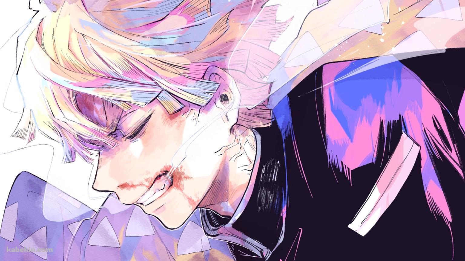 水彩で描いた我妻善逸 / 全集中 雷の呼吸 / 鬼滅の刃の壁紙(1536px x 864px) 高画質 PC・デスクトップ用