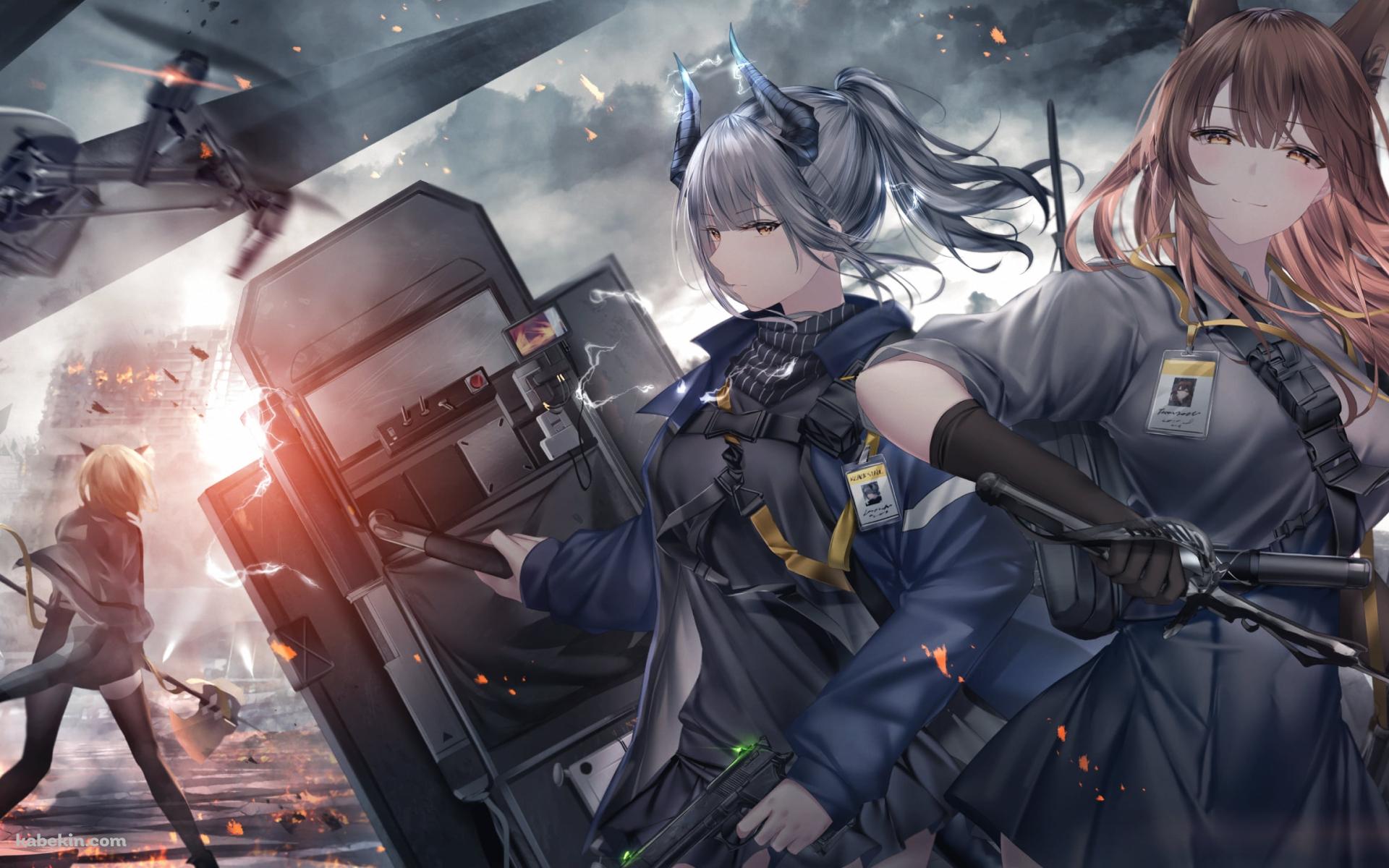 戦闘中のリスカム、ジェシカ、フランカ、バニラ / アークナイツの壁紙(1920px x 1200px) 高画質 PC・デスクトップ用