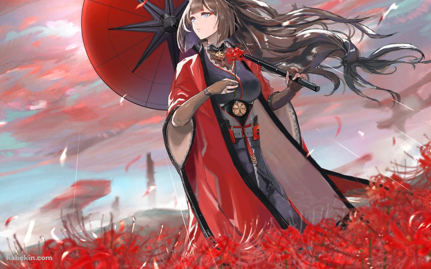 赤い和傘をさした綺麗な天城 / アズールレーンの壁紙(1440px x 900px) 高画質 PC・デスクトップ用