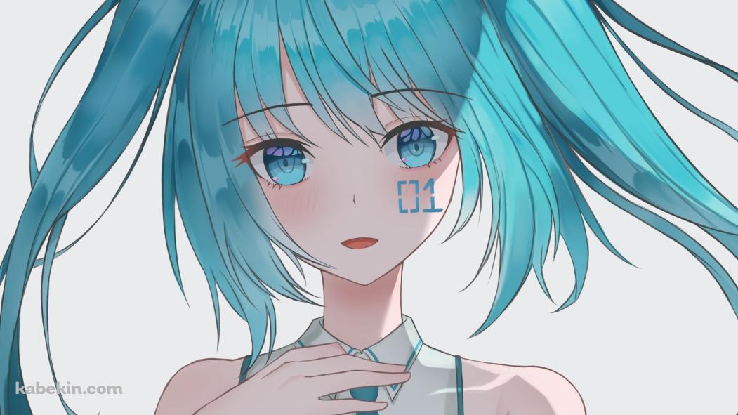 首元に手をあてる可愛い初音ミク / 01 / ボカロ / ボーカロイドの壁紙(1051px x 591px) 高画質 PC・デスクトップ用