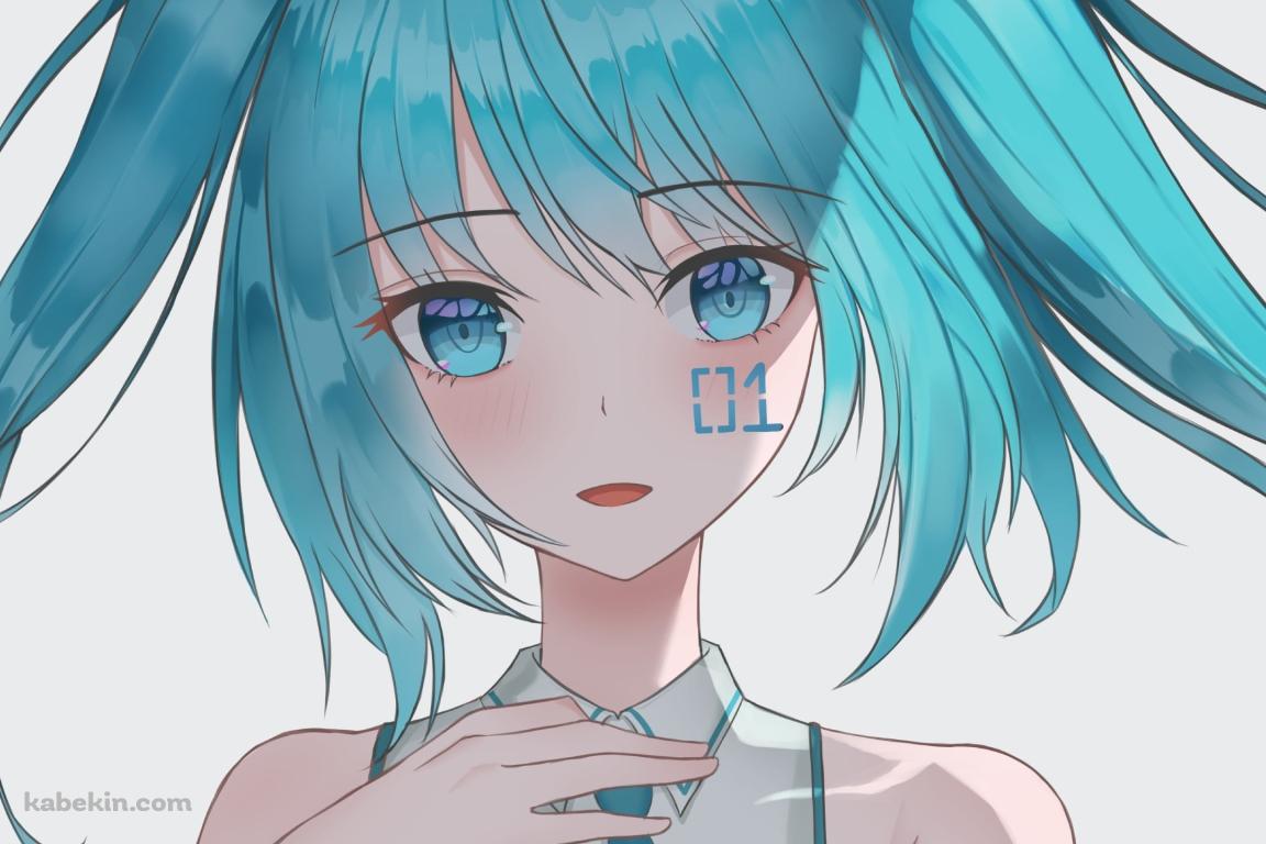 首元に手をあてる可愛い初音ミク / 01 / ボカロ / ボーカロイドの壁紙(1152px x 768px) 高画質 PC・デスクトップ用