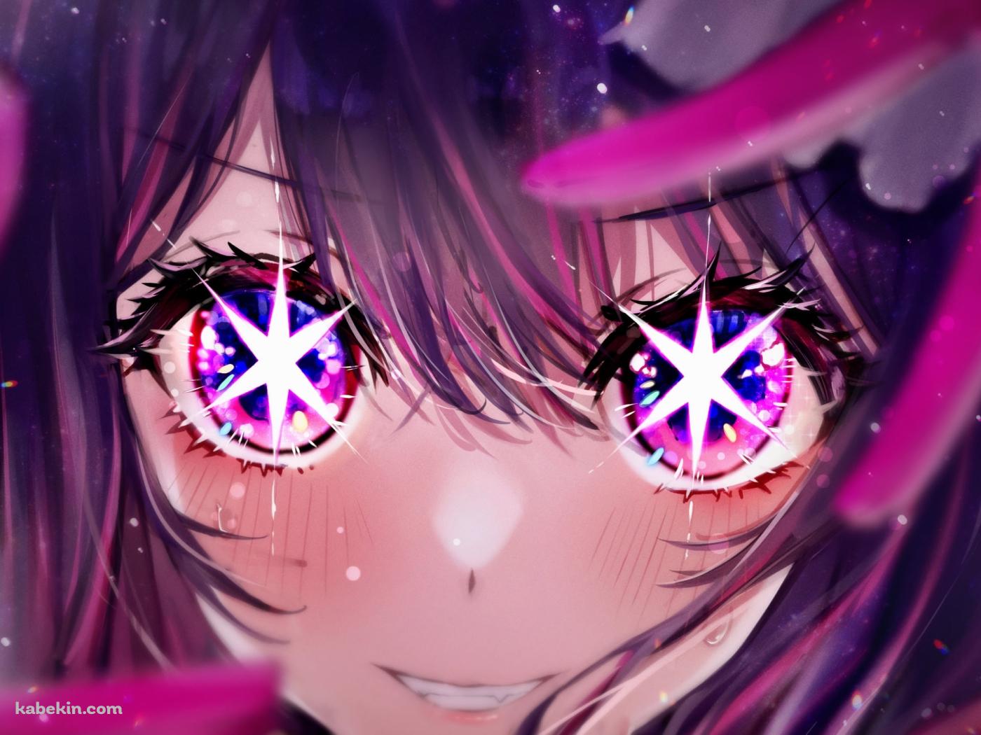 Wピースをした目がキラキラの可愛い星野アイ / 推しの子の壁紙(1400px x 1050px) 高画質 PC・デスクトップ用