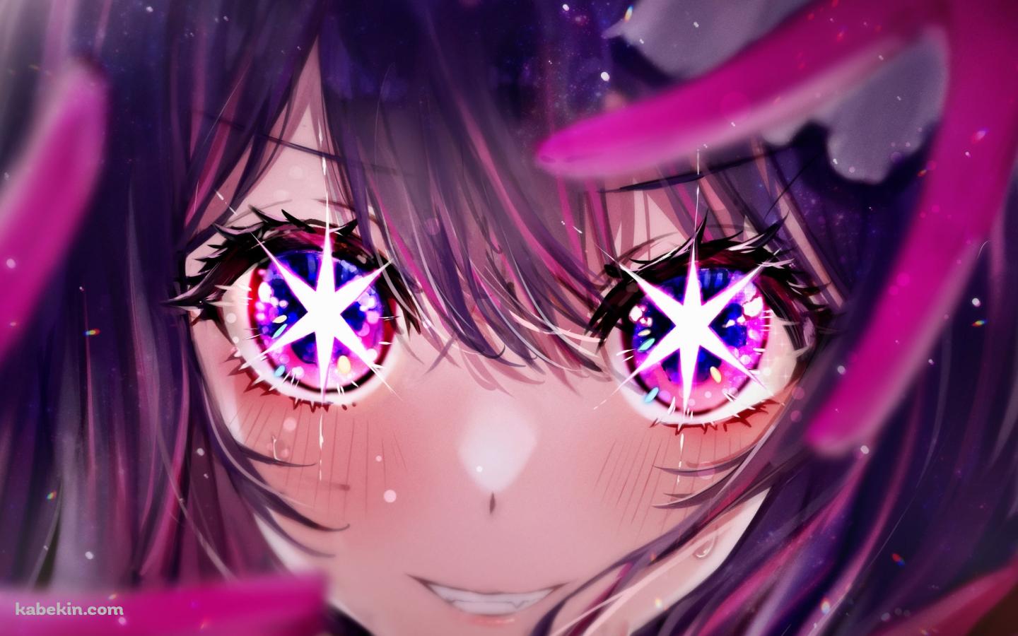 Wピースをした目がキラキラの可愛い星野アイ / 推しの子の壁紙(1440px x 900px) 高画質 PC・デスクトップ用