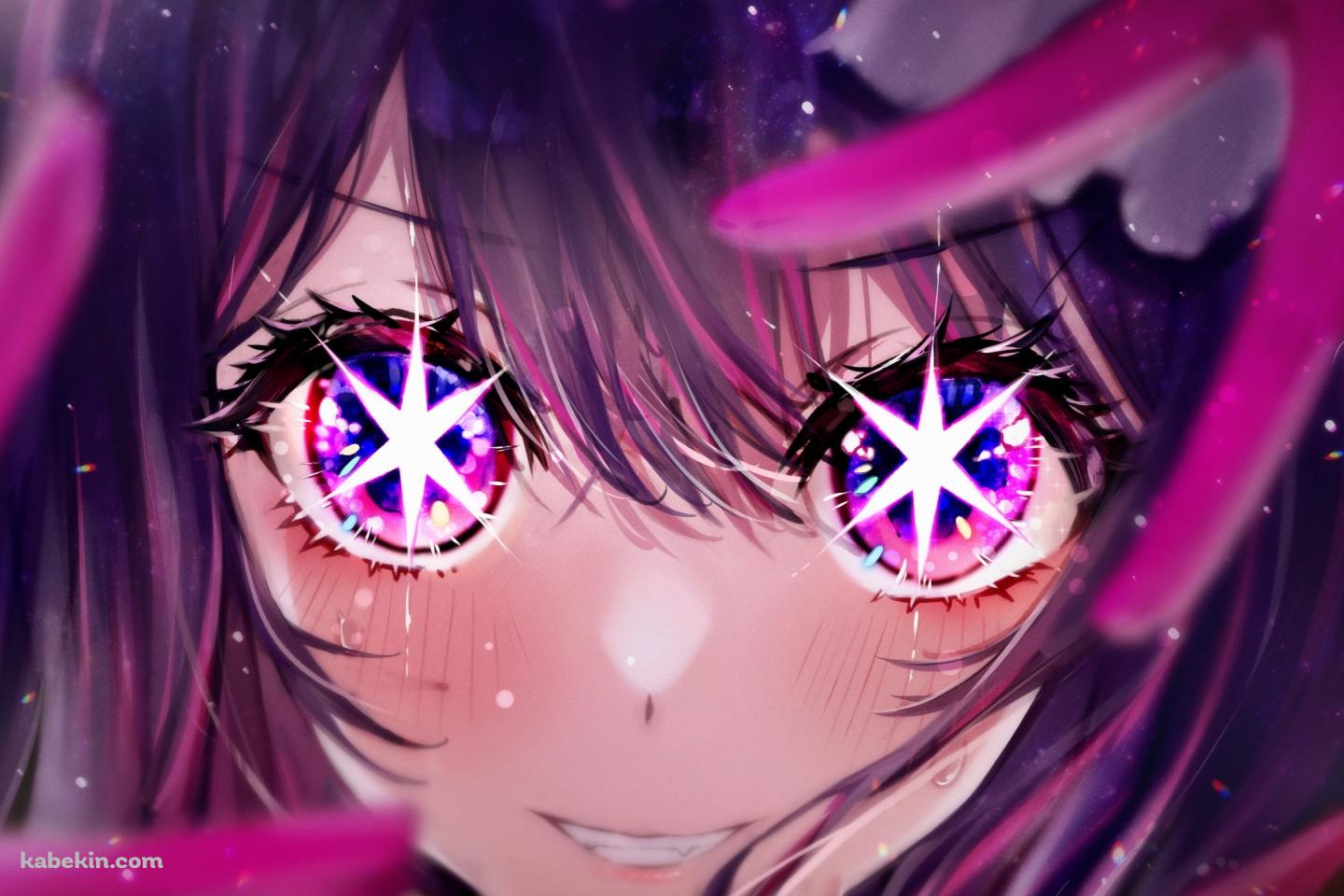 Wピースをした目がキラキラの可愛い星野アイ / 推しの子の壁紙(1440px x 960px) 高画質 PC・デスクトップ用