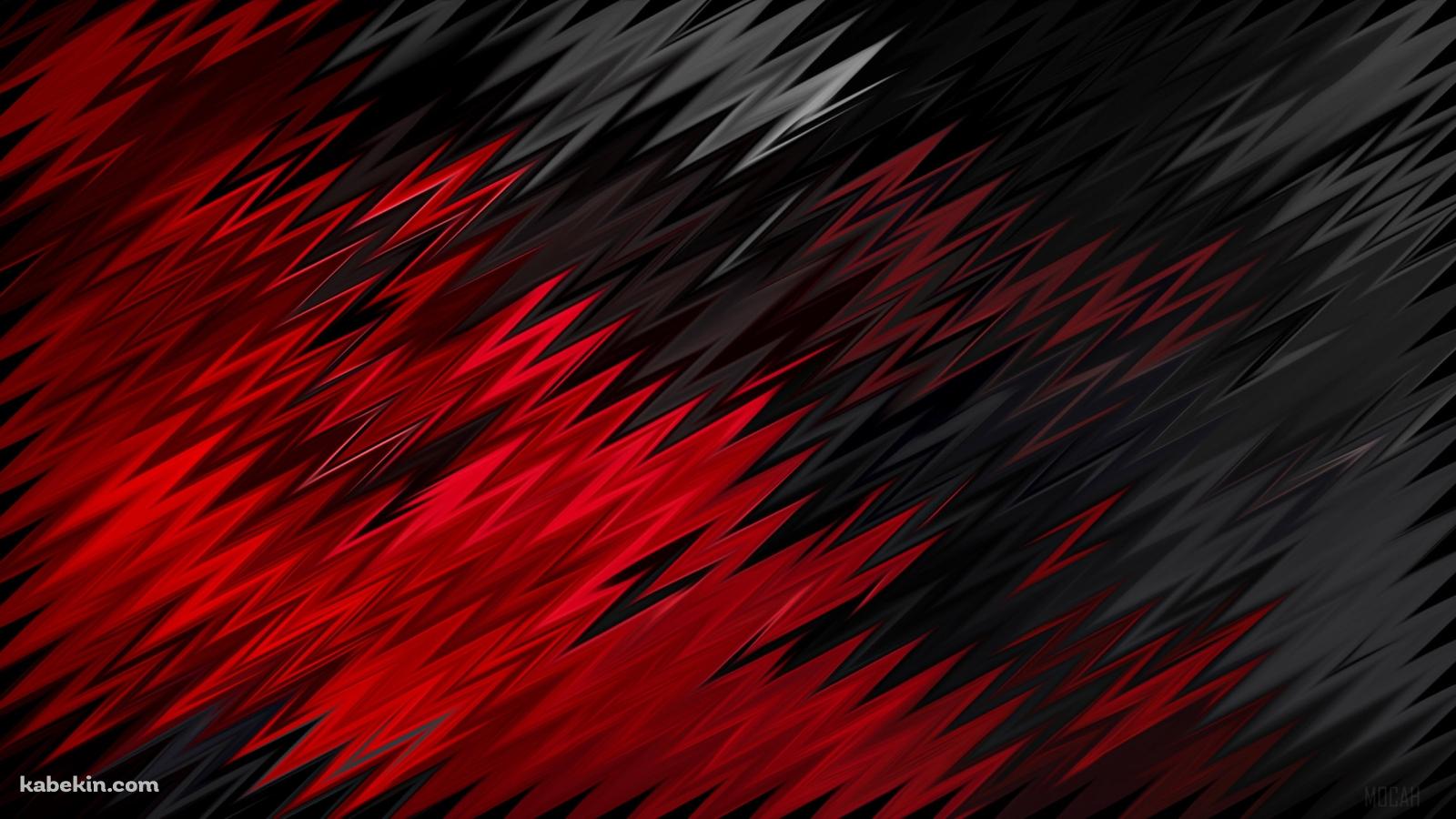 交じり合う黒と赤のギザギザの壁紙(1600px x 900px) 高画質 PC・デスクトップ用