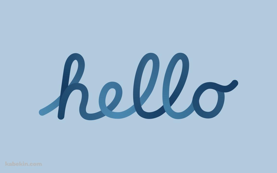 青いhelloの文字 / こんにちは / Appleの壁紙(1152px x 720px) 高画質 PC・デスクトップ用
