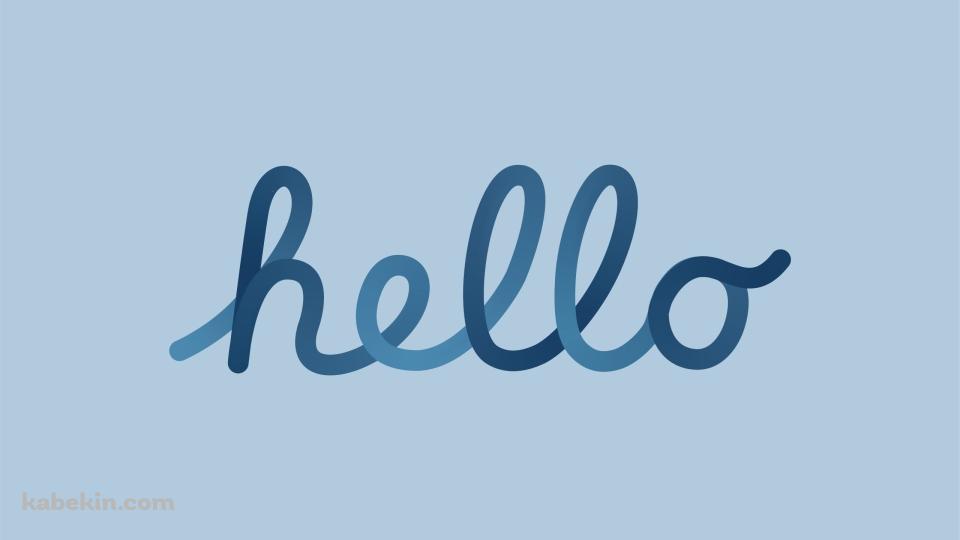青いhelloの文字 / こんにちは / Appleの壁紙(960px x 540px) 高画質 PC・デスクトップ用