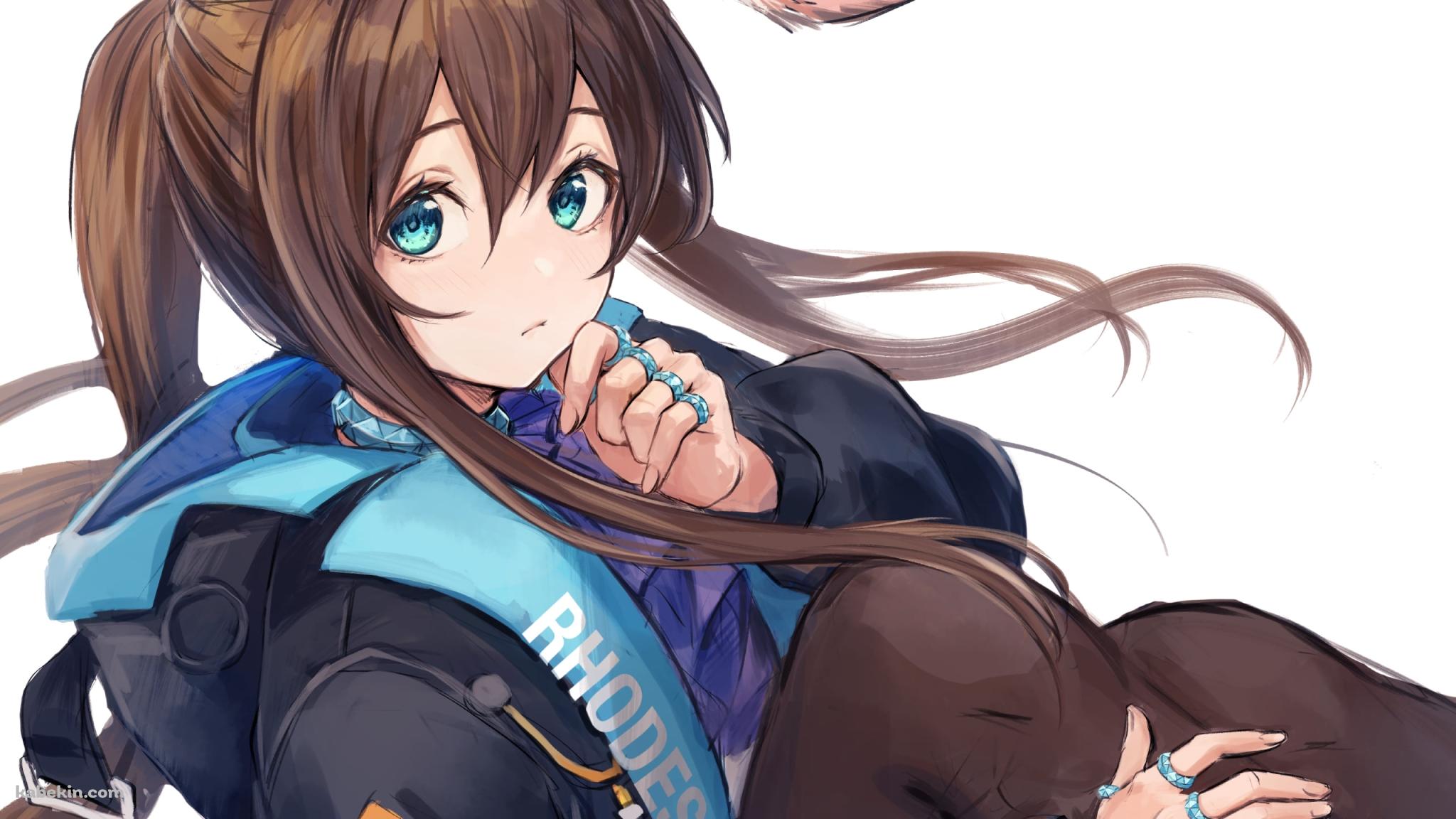 体育座りをする可愛いアーミヤ / アークナイツの壁紙(2048px x 1152px) 高画質 PC・デスクトップ用