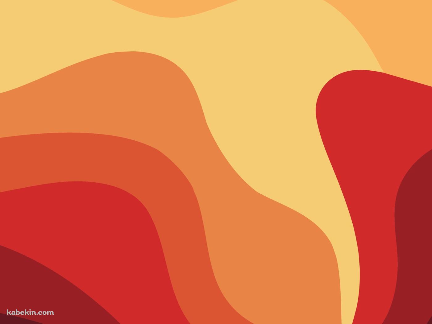 赤・黄色・オレンジのグラデーションのうねるようなパターンの壁紙(1400px x 1050px) 高画質 PC・デスクトップ用