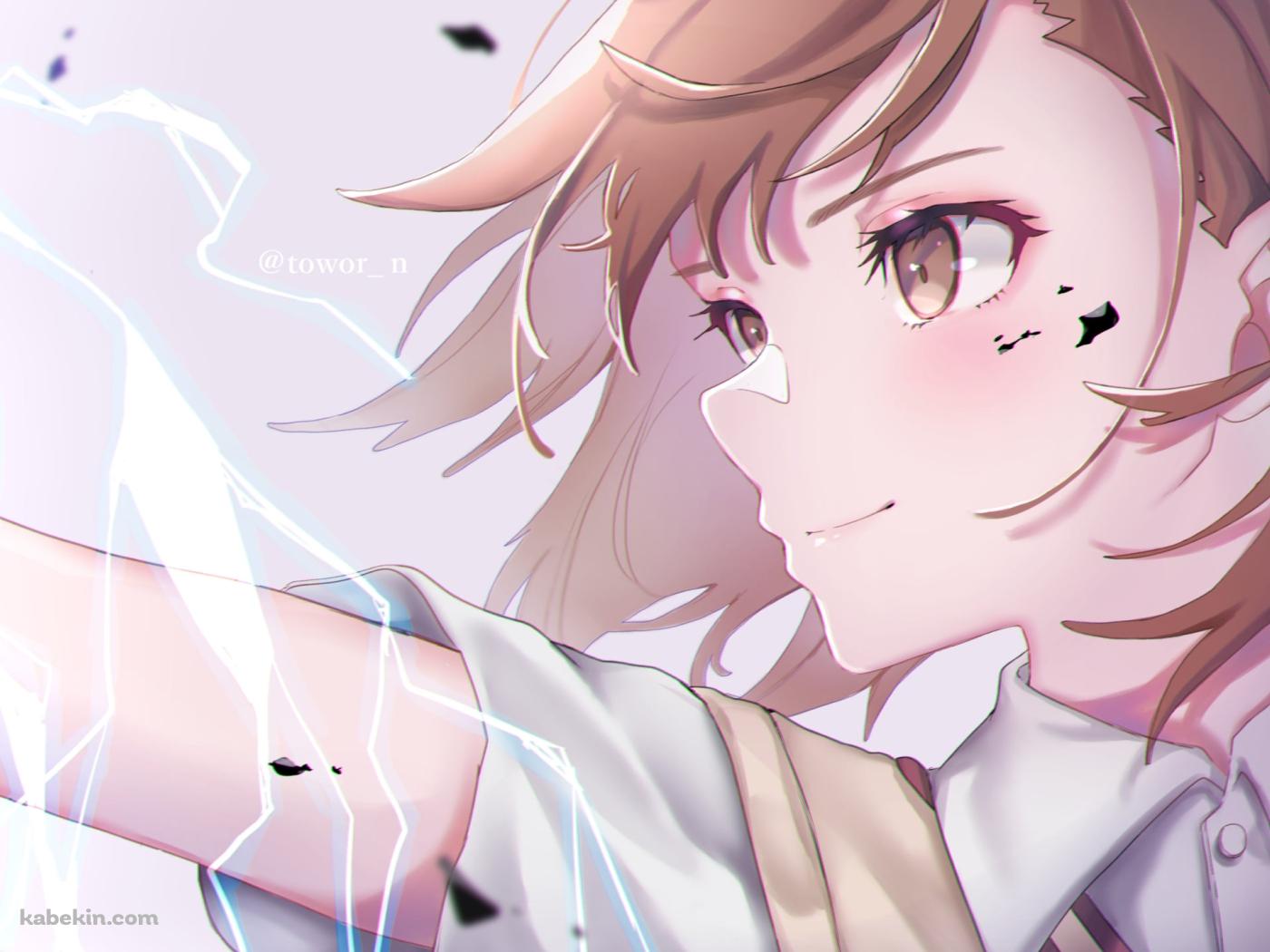 電撃を放つ凛々しい御坂美琴 / とある科学の超電磁砲の壁紙(1400px x 1050px) 高画質 PC・デスクトップ用
