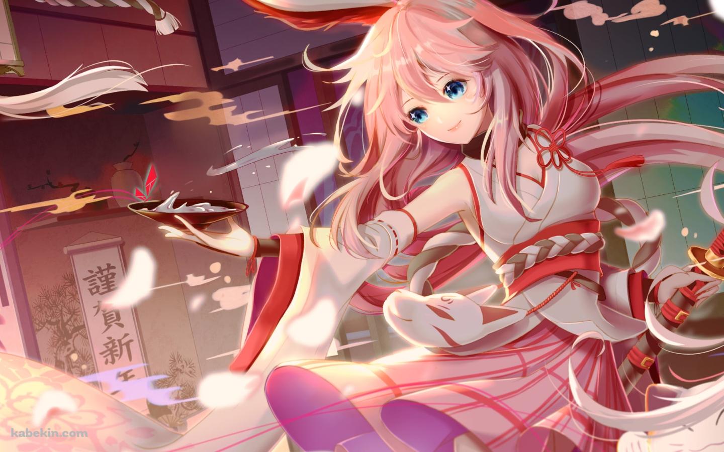 刀と酒を持つ八重桜 / 招き猫 / 謹賀新年 / 崩壊学園 / 崩壊3rd / 崩坏3rdの壁紙(1440px x 900px) 高画質 PC・デスクトップ用