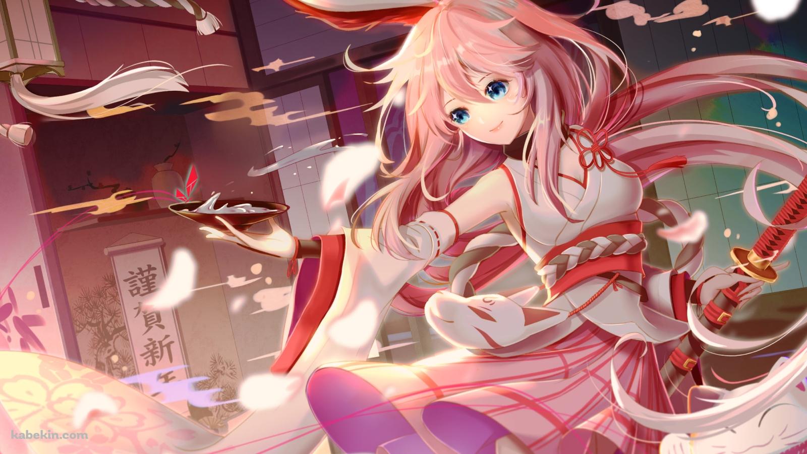 刀と酒を持つ八重桜 / 招き猫 / 謹賀新年 / 崩壊学園 / 崩壊3rd / 崩坏3rdの壁紙(1600px x 900px) 高画質 PC・デスクトップ用