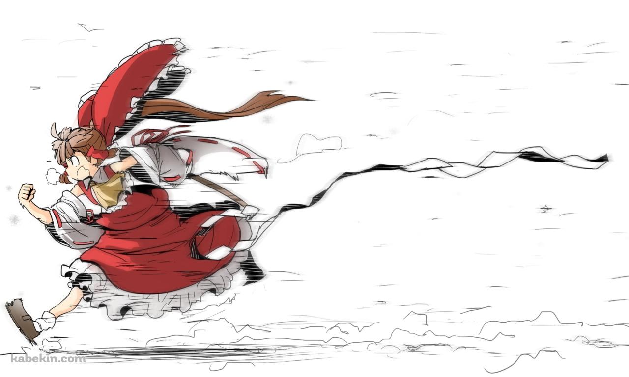 猛ダッシュする博麗霊夢 / 東方の壁紙(1280px x 768px) 高画質 PC・デスクトップ用