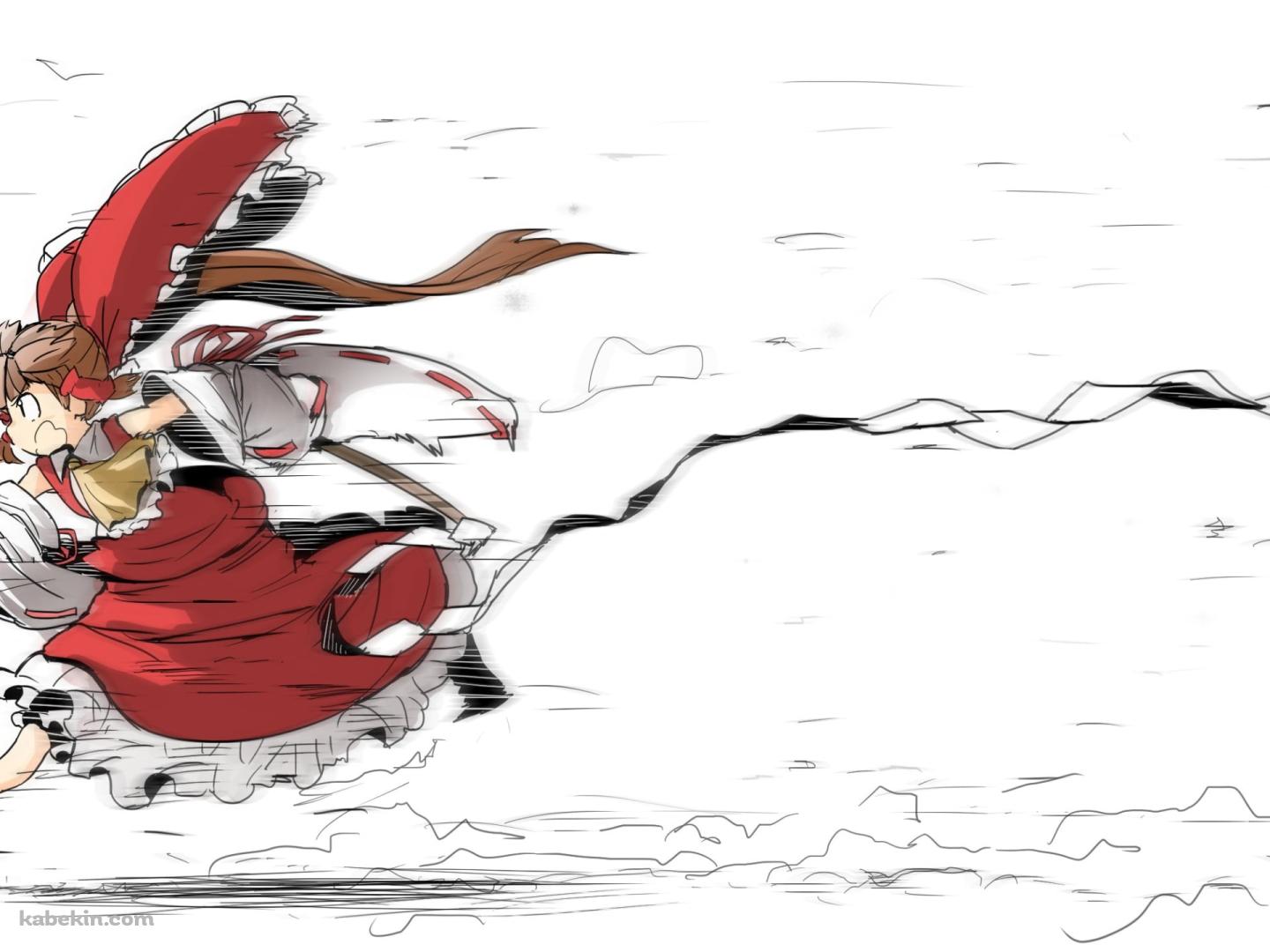 猛ダッシュする博麗霊夢 / 東方の壁紙(1440px x 1080px) 高画質 PC・デスクトップ用