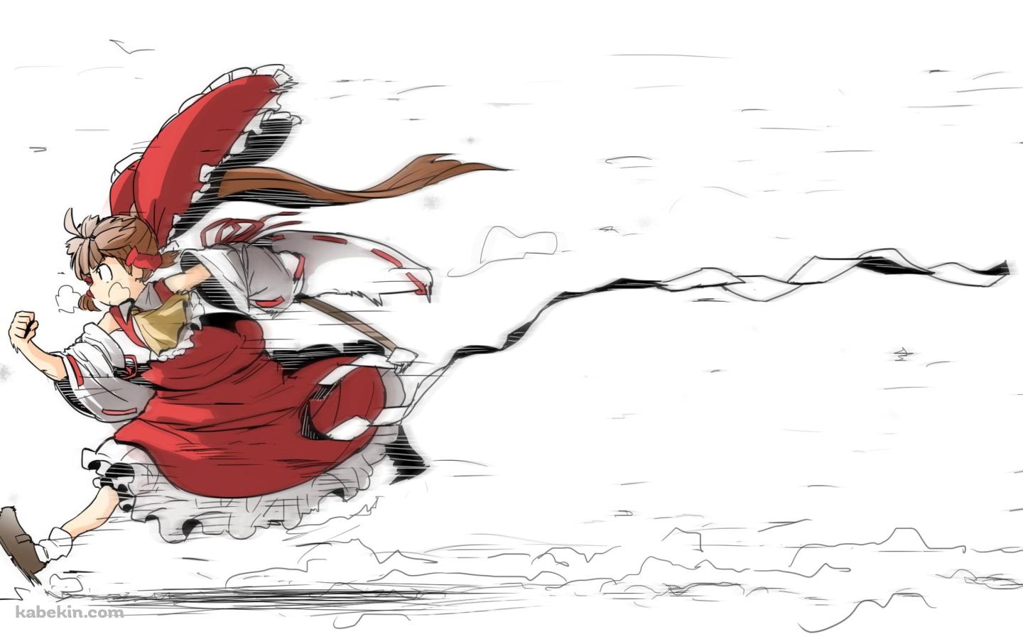 猛ダッシュする博麗霊夢 / 東方の壁紙(1440px x 900px) 高画質 PC・デスクトップ用