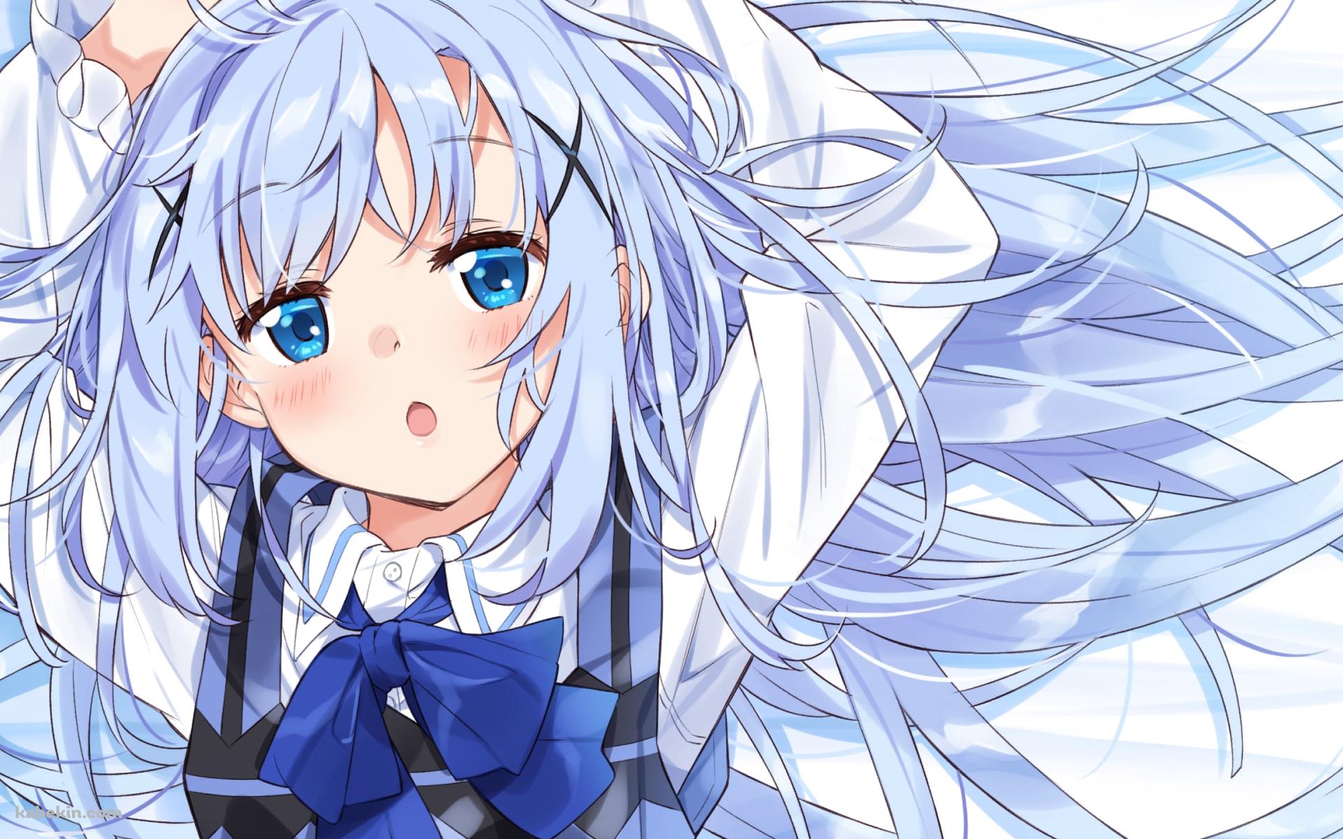 ベッドに寝そべる香風智乃 / ご注文はうさぎですか?の壁紙(1920px x 1200px) 高画質 PC・デスクトップ用