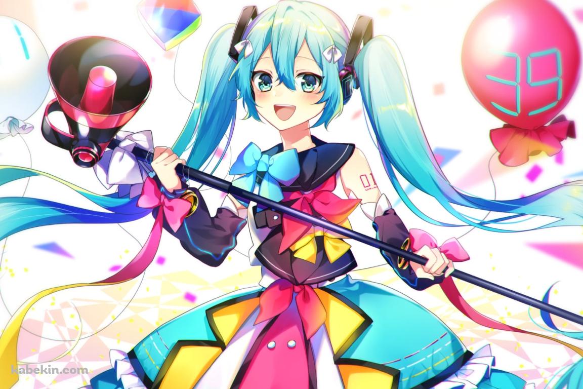 赤い拡声器を持つ可愛い初音ミク / ボカロ / ボーカロイドの壁紙(1152px x 768px) 高画質 PC・デスクトップ用