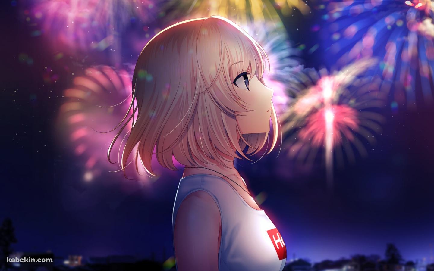 花火を見る可愛い茂庭 有華 / スワローテイル -あの日、青を超えて-の壁紙(1440px x 900px) 高画質 PC・デスクトップ用