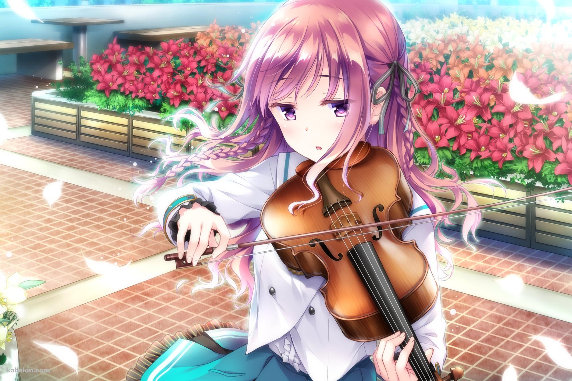 バイオリンを弾く水澤 沙耶香 / 想いを捧げる乙女のメロディーの壁紙(2000px x 1333px) 高画質 PC・デスクトップ用
