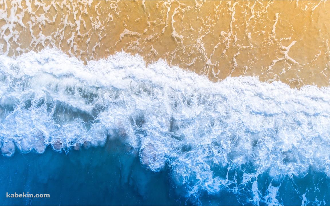 上から見た白波 / 澄んだ水 / 浅瀬の壁紙(1152px x 720px) 高画質 PC・デスクトップ用