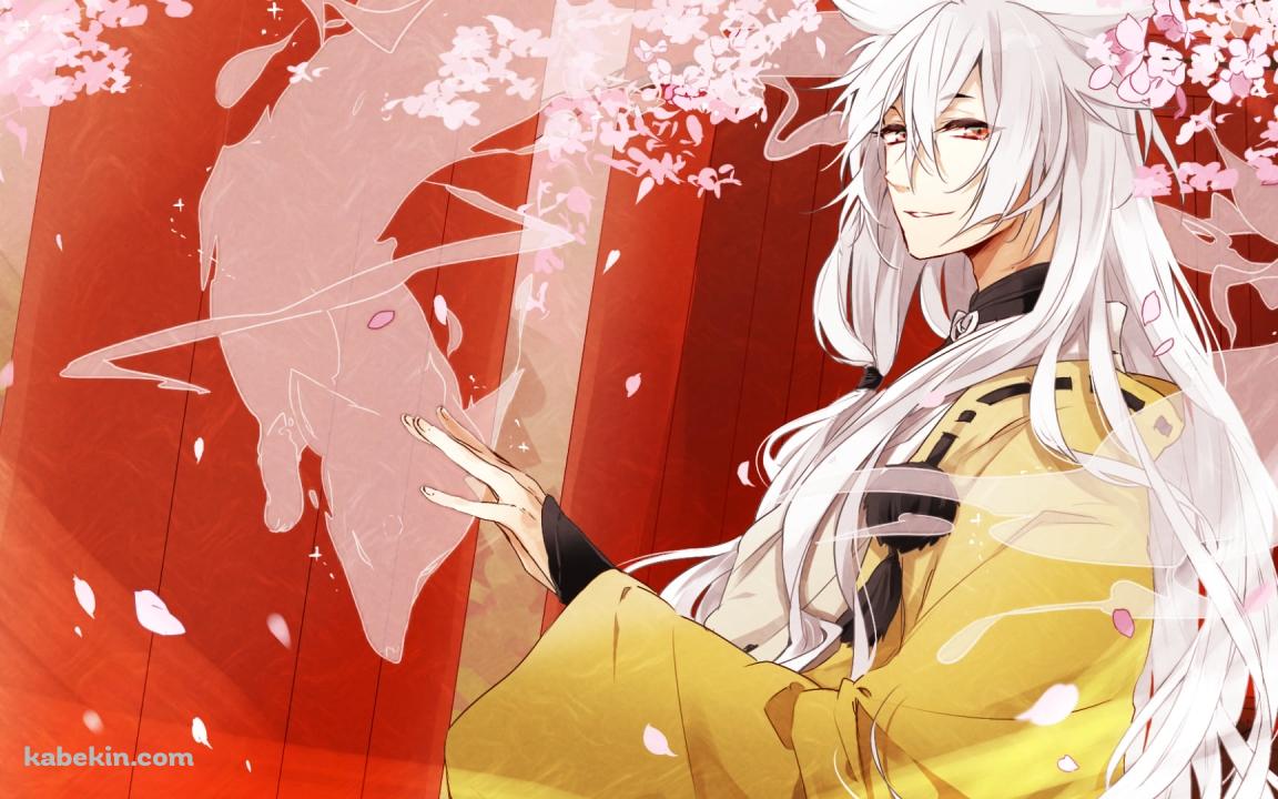 狐を愛でる小狐丸 / 刀剣乱舞の壁紙(1152px x 720px) 高画質 PC・デスクトップ用
