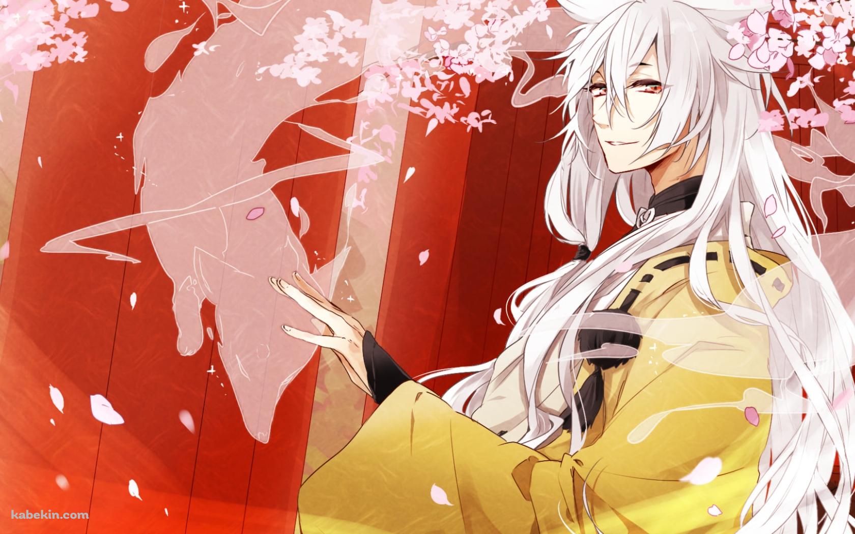 狐を愛でる小狐丸 / 刀剣乱舞の壁紙(1680px x 1050px) 高画質 PC・デスクトップ用