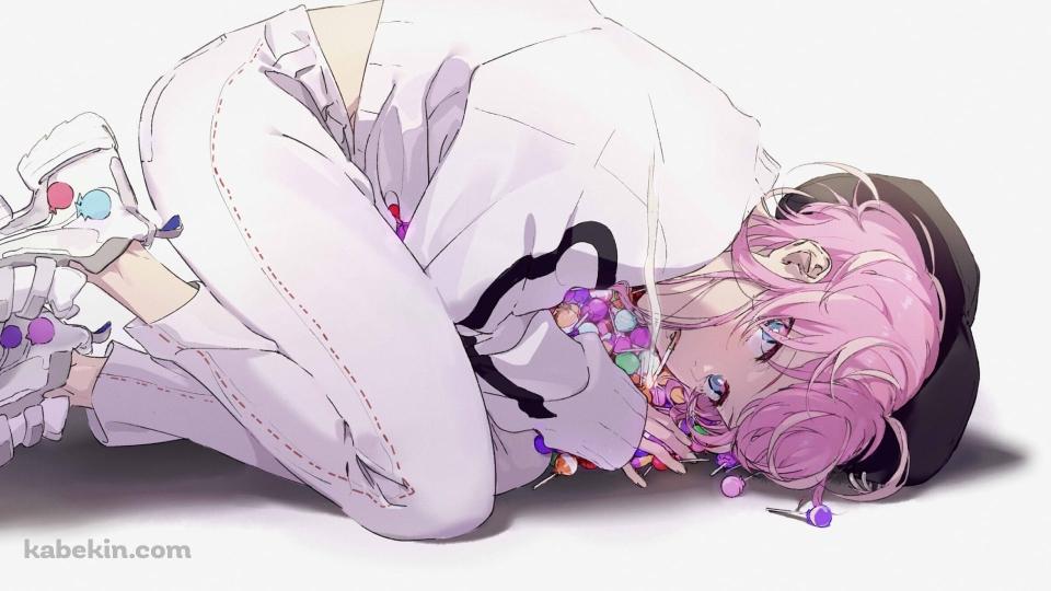 チュッパチャプスを抱えてうずくまる飴村乱数 (あめむららむだ) / ヒプノシスマイクの壁紙(960px x 540px) 高画質 PC・デスクトップ用