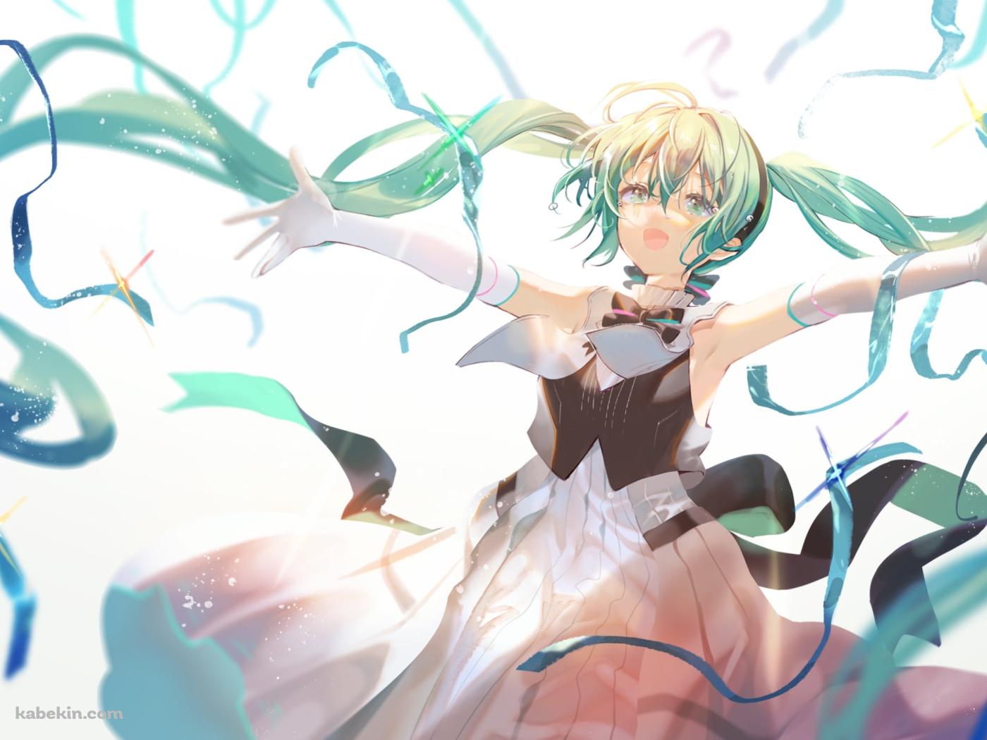 両手を広げる可愛い初音ミク / 初音ミクシンフォニー / ボカロ / ボーカロイドの壁紙(1400px x 1050px) 高画質 PC・デスクトップ用