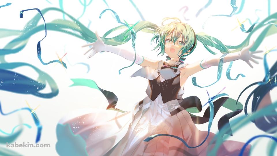 両手を広げる可愛い初音ミク / 初音ミクシンフォニー / ボカロ / ボーカロイドの壁紙(960px x 540px) 高画質 PC・デスクトップ用