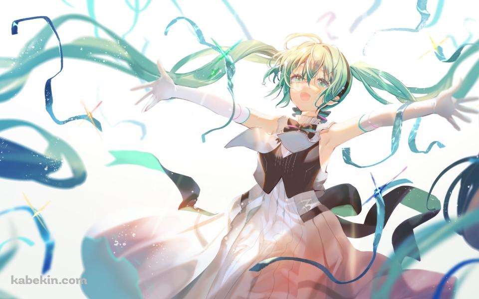 両手を広げる可愛い初音ミク / 初音ミクシンフォニー / ボカロ / ボーカロイドの壁紙(960px x 600px) 高画質 PC・デスクトップ用