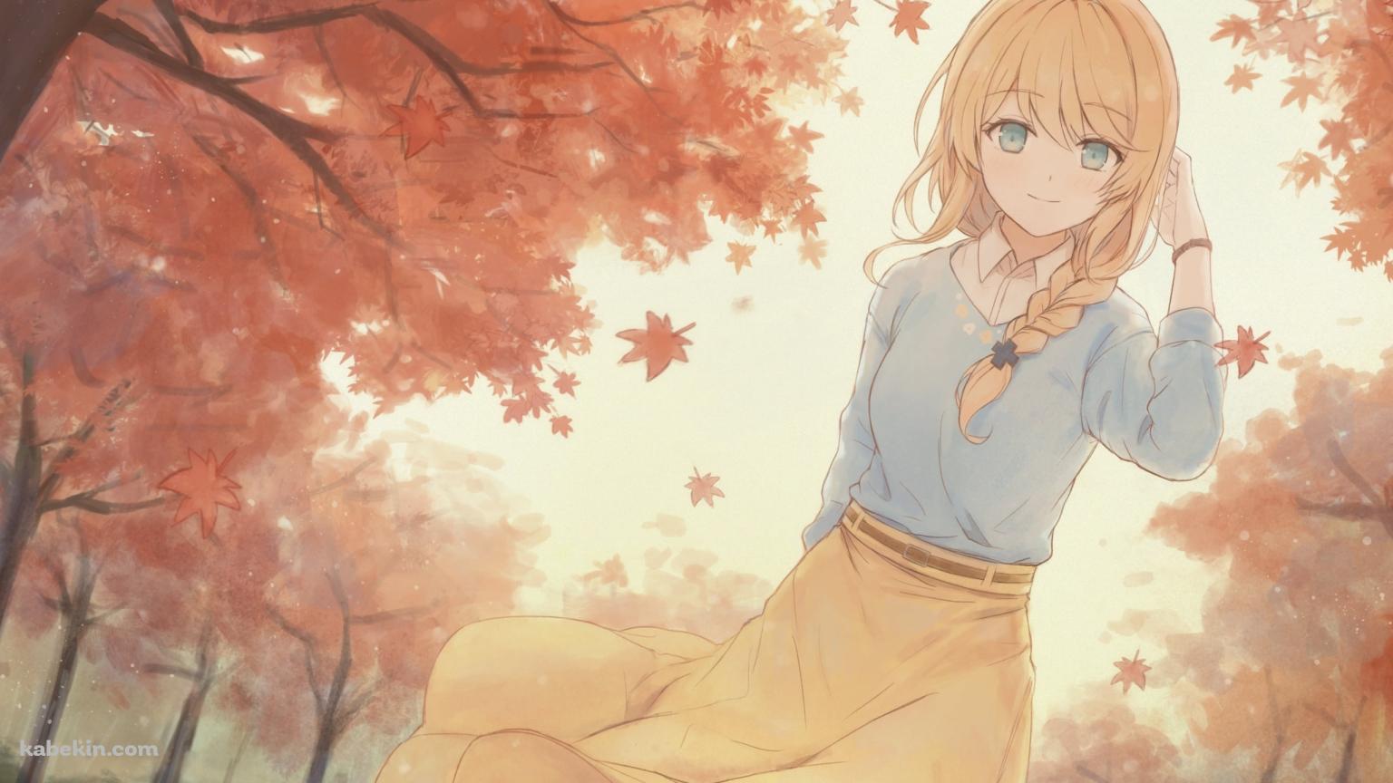 紅葉とクレア先生 / Claire Cruller / claire sensei / バーチャルYouTuber / Vtuberの壁紙(1536px x 864px) 高画質 PC・デスクトップ用