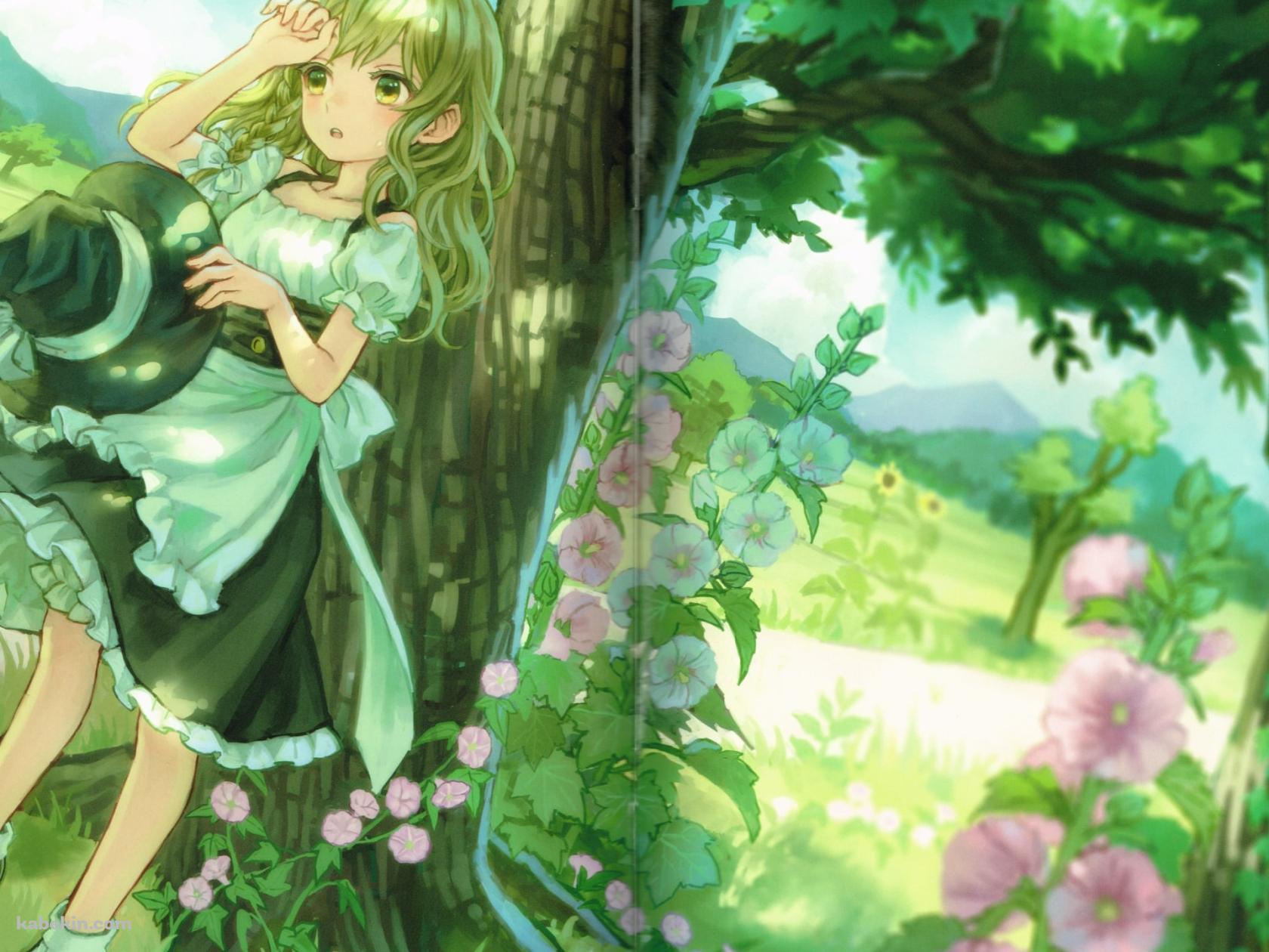 帽子を取って木陰で休む霧雨魔理沙 / 東方の壁紙(1680px x 1260px) 高画質 PC・デスクトップ用
