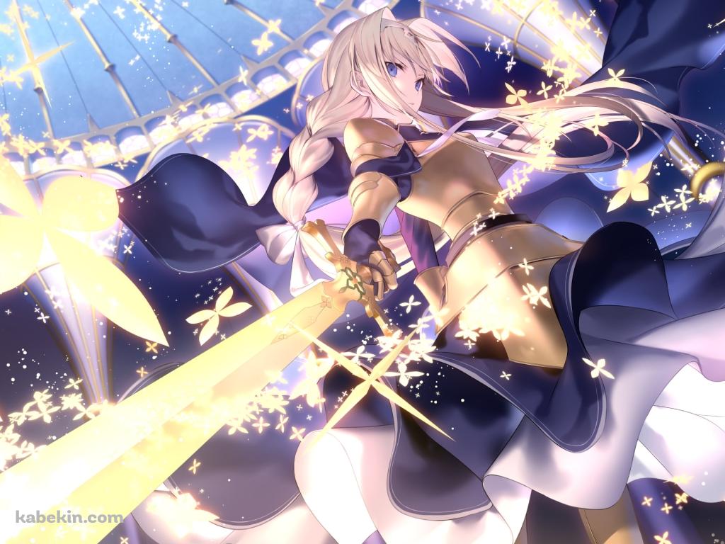 金色の剣を振るうアリス・シンセシス・サーティ / ソードアートオンラインの壁紙(1024px x 768px) 高画質 PC・デスクトップ用