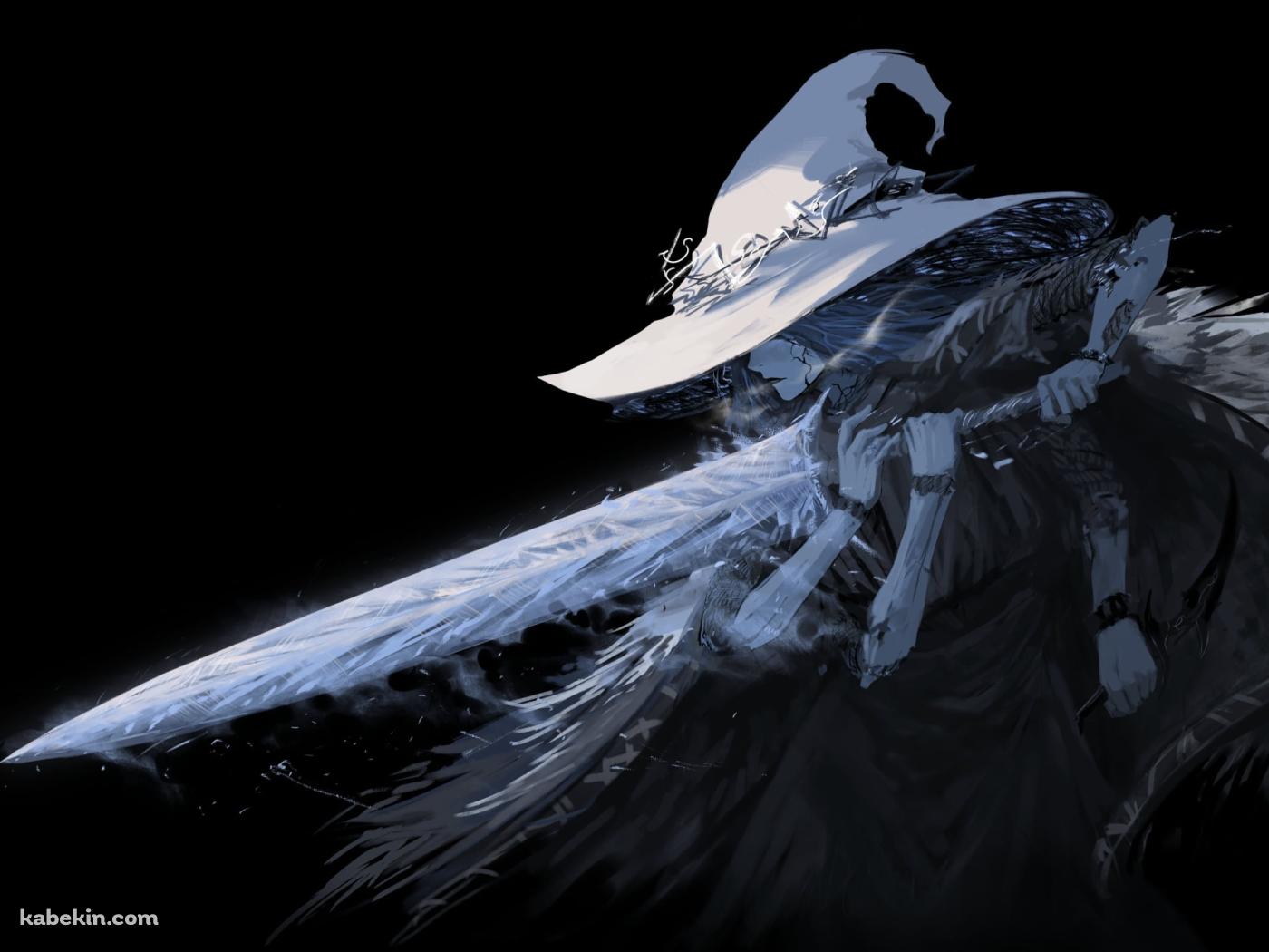 暗闇で剣をかまえるかっこいい魔女ラニ / エルデンリングの壁紙(1400px x 1050px) 高画質 PC・デスクトップ用