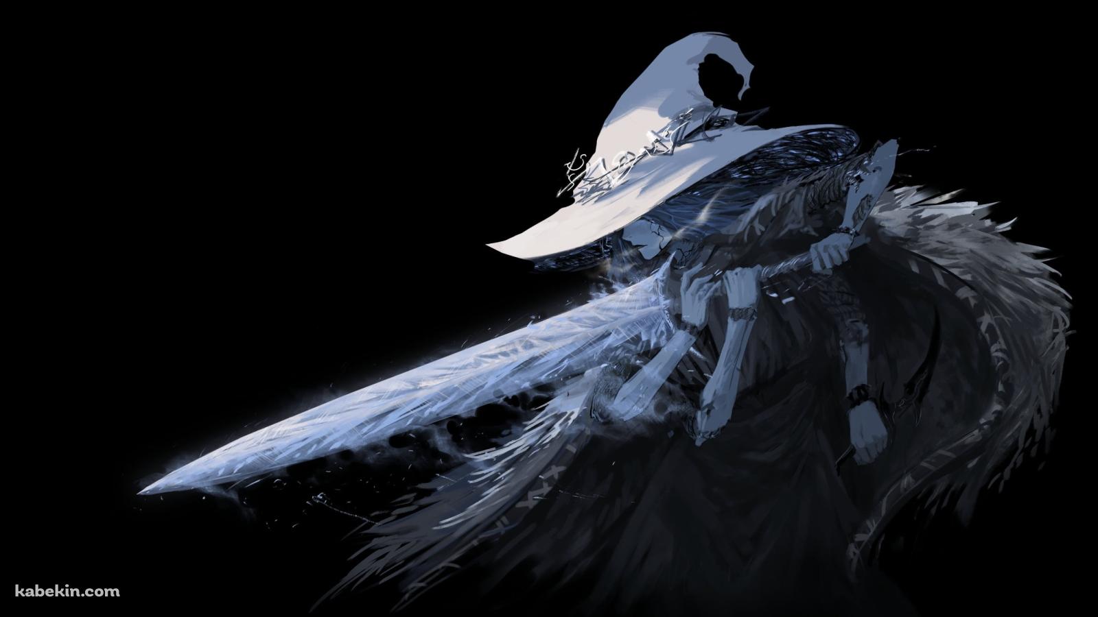 暗闇で剣をかまえるかっこいい魔女ラニ / エルデンリングの壁紙(1600px x 900px) 高画質 PC・デスクトップ用