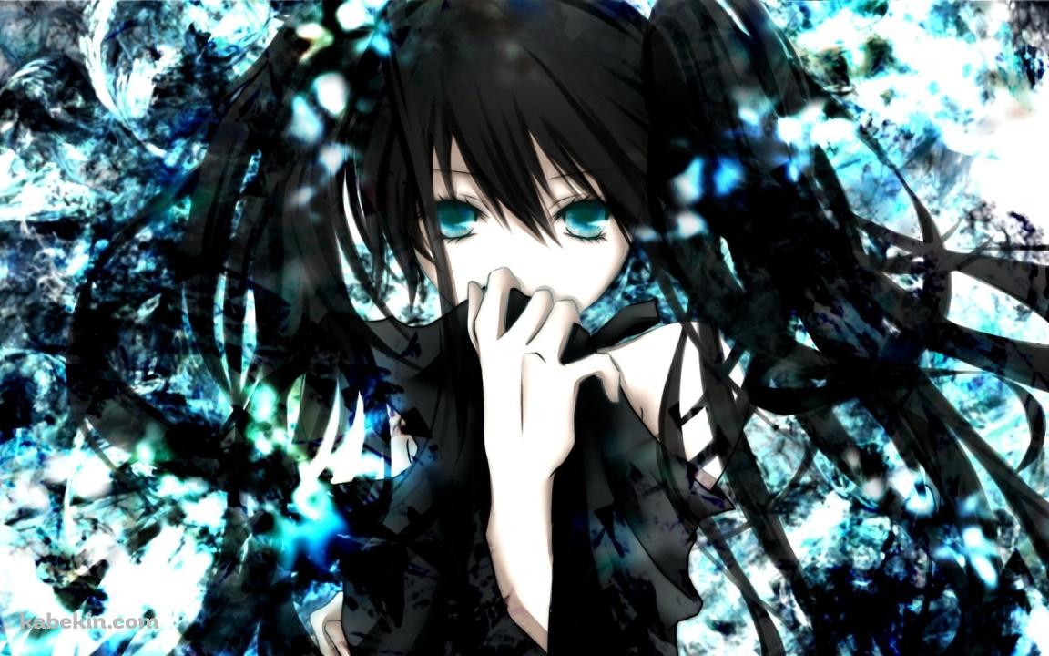 顔を服で隠す初音ミク / ブラックロックシューターの壁紙(1152px x 720px) 高画質 PC・デスクトップ用