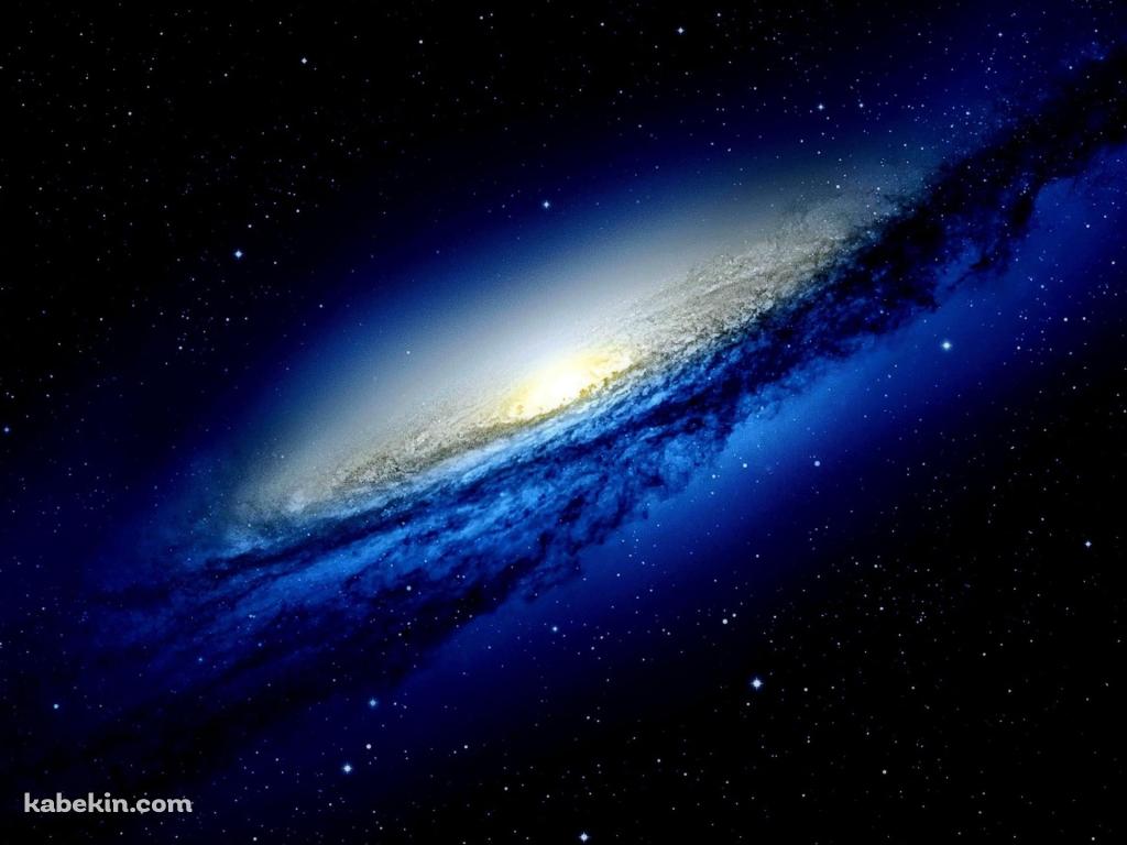青く光る星雲 / 漆黒の宇宙の壁紙(1024px x 768px) 高画質 PC・デスクトップ用