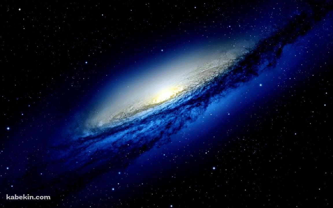 青く光る星雲 / 漆黒の宇宙の壁紙(1152px x 720px) 高画質 PC・デスクトップ用