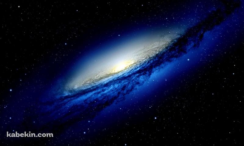 青く光る星雲 / 漆黒の宇宙の壁紙(800px x 480px) 高画質 PC・デスクトップ用