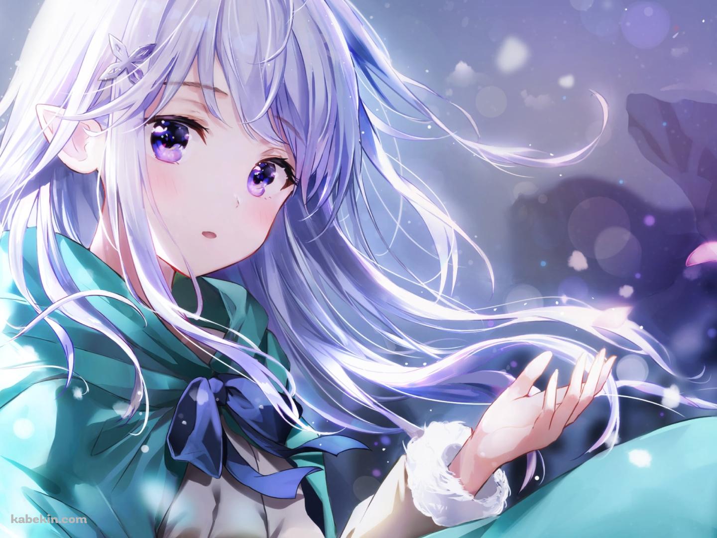 乱反射する光に手をかざす可愛いエミリア / Re:ゼロから始める異世界生活の壁紙(1440px x 1080px) 高画質 PC・デスクトップ用