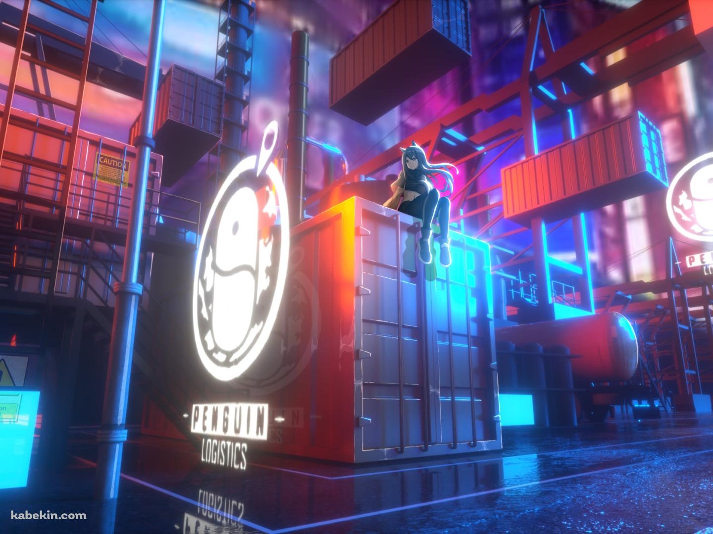 コンテナの上に座るテキサス / アークナイツの壁紙(1440px x 1080px) 高画質 PC・デスクトップ用