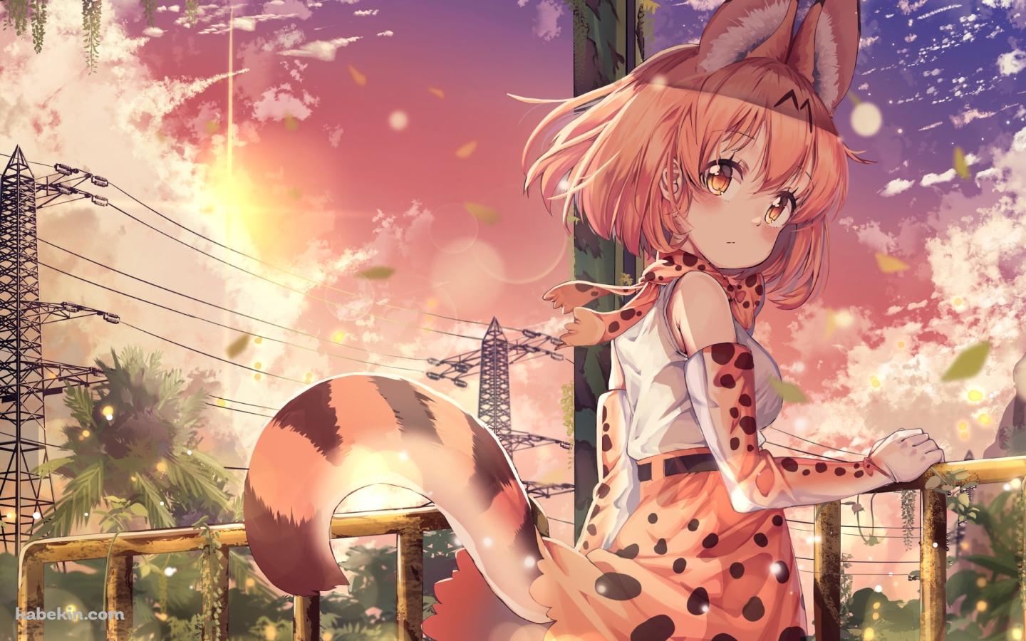 手摺を持ってふりかえるサーバル / けものフレンズの壁紙(1440px x 900px) 高画質 PC・デスクトップ用