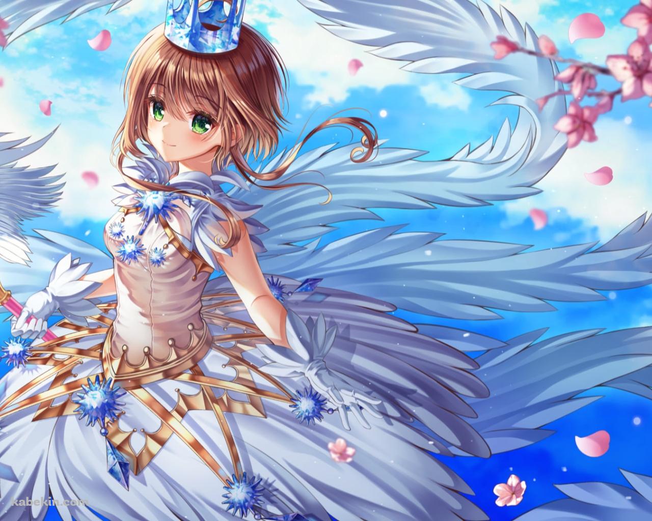 可愛い木之本桜 / 青空 / 桜の花 / カードキャプターさくらの壁紙(1280px x 1024px) 高画質 PC・デスクトップ用