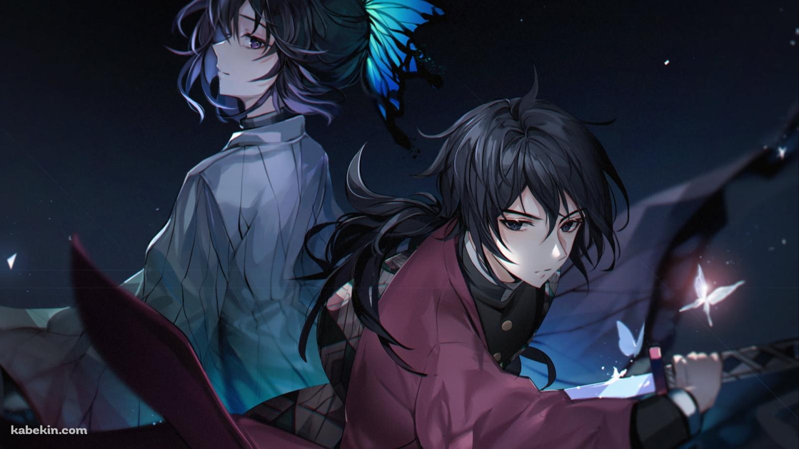抜刀する冨岡義勇と胡蝶しのぶ / 鬼滅の刃の壁紙(1600px x 900px) 高画質 PC・デスクトップ用