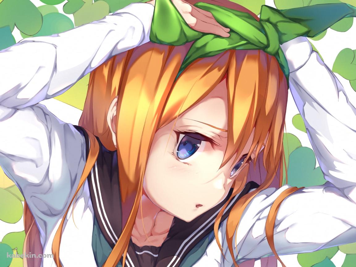 ハートの葉っぱと可愛い中野四葉 / 五等分の花嫁の壁紙(1152px x 864px) 高画質 PC・デスクトップ用
